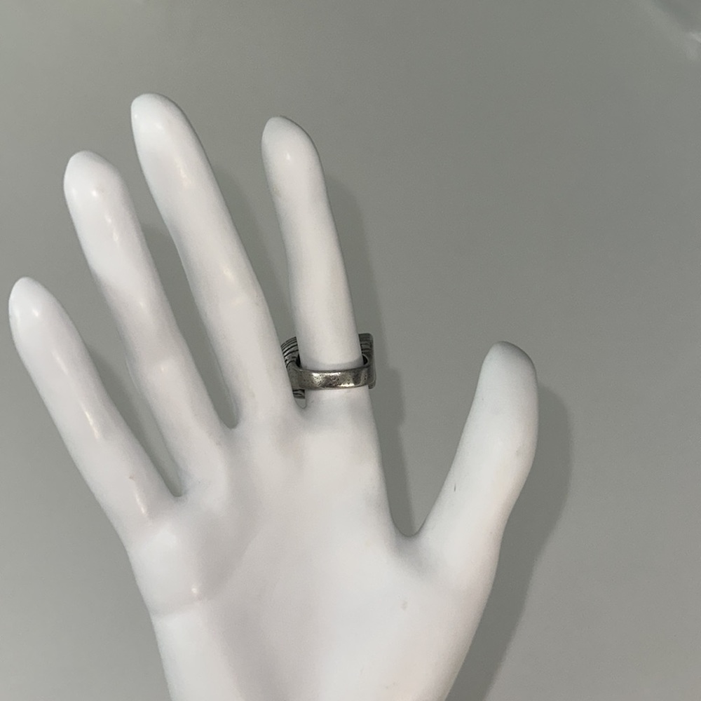 LOW LUV x Erin Wasson antiqued silver *Deco* boho statement ring 6 - Picture 6 of 7